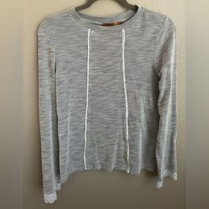 Striped White and Black Women's Top